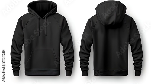 Elevate your designs with a captivating hoodie mockup template, offering both front and back views. Embracing a dark romantic style against a pristine white background.