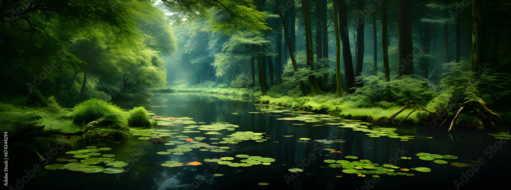 Natural scenic panorama green Natural scenic panorama green