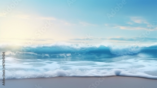 Abstract of marine and sea for background template. Fresh, cheerful, and relaxing summer concept. Positive and healthy tones to the background or wallpaper. Generative Ai