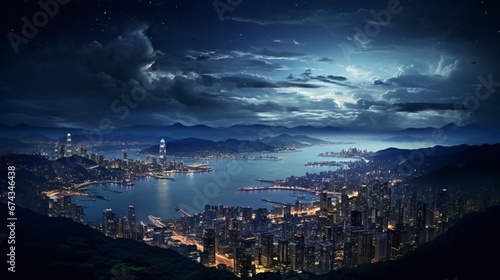 Wallpaper Mural Captivating View of the City's Nighttime Charm from the Elevated Peak Torontodigital.ca