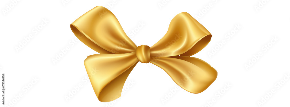 Gold ribbon and bow with gold isolated against transparent background Gold ribbon and bow with gold isolated against transparent background