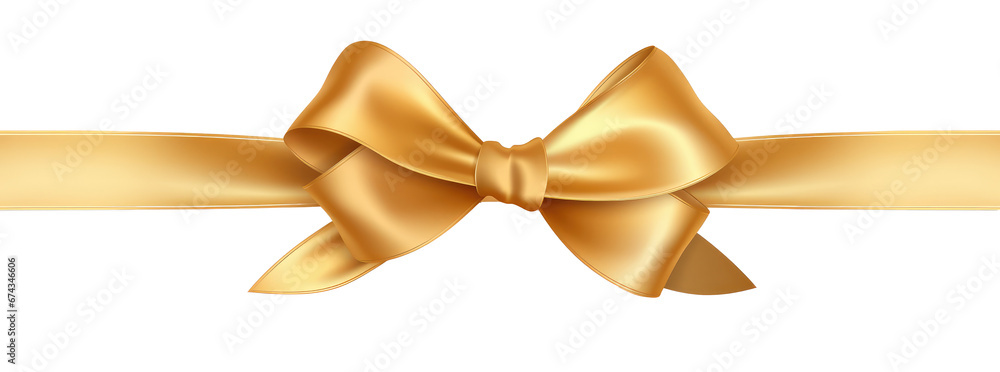 Gold ribbon and bow with gold isolated against transparent background Gold ribbon and bow with gold isolated against transparent background