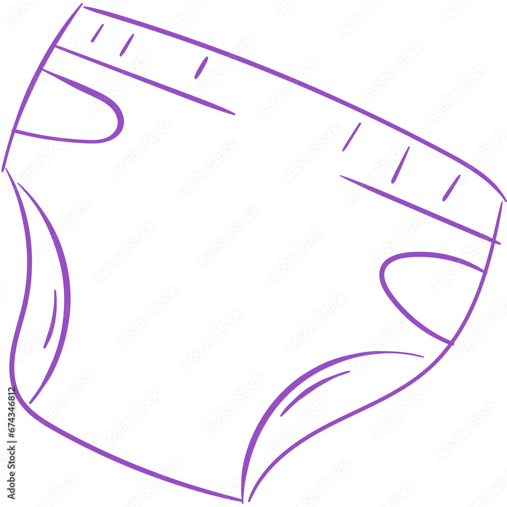 Obraz premium Baby Diaper Doodle Art PNG Transparent Background