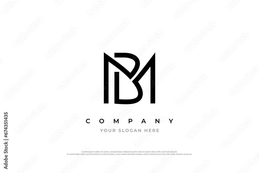 Initial Letter MB Logo or BM Monogram Logo Design Stock Vector | Adobe ...