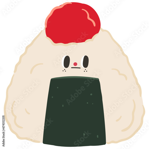Cute onigiri character flat illustration