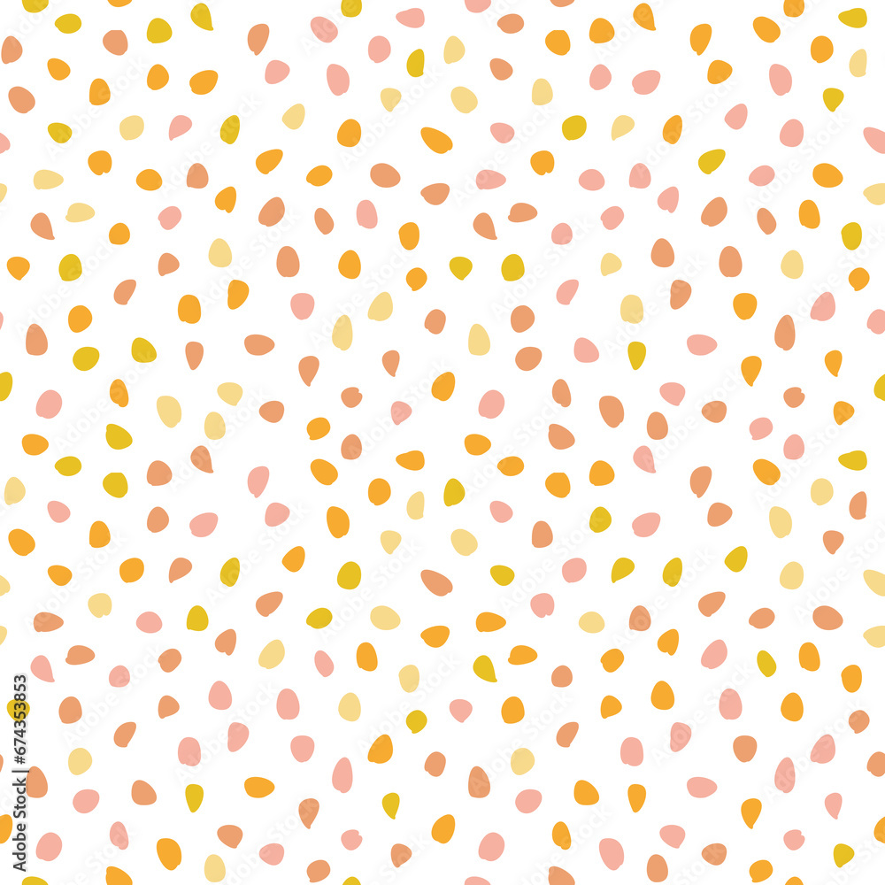 Seamless background with random orange and golden elements. Abstract ornament. Seamles abstract pattern
