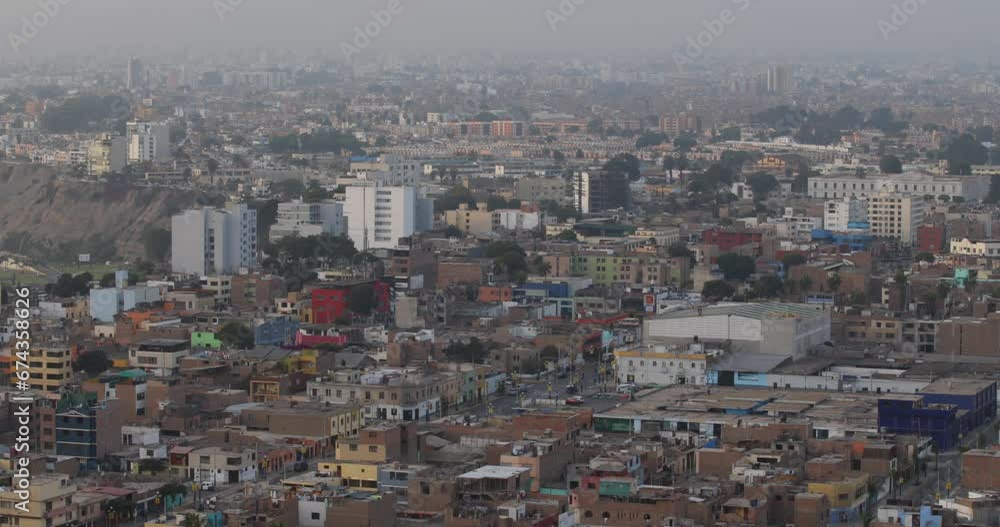 Beautiful View Of Foggy Lima, Peru - High, Steady Shot Beautiful View Of Foggy Lima, Peru - High, Steady Shot