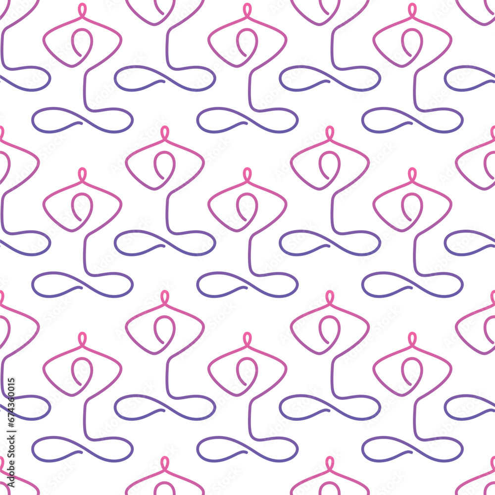 Vector seamless pattern with yoga, meditation. Healthy lifestyle. Design elements Vector seamless pattern with yoga, meditation. Healthy lifestyle. Design elements