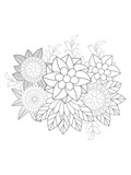 Flower Outline Illustration for Covering Book. Coloring book for kids and adults. animal Aloha Hawaii vector floral artwork. Coloring book pages for adults