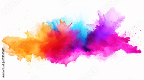 Colorful paint splatter on isolated white background - ai generative © NAVIN
