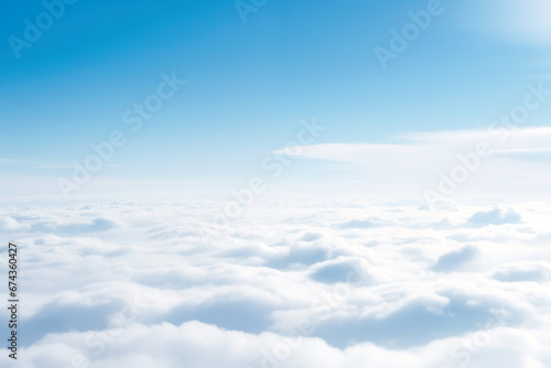 Beauty white cloudy on blue sky with soft sun light, Nature view soft white clouds on pastel blue sky background. High quality photo