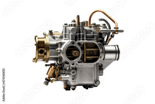 Precision Motorcycle Carburetor Isolated on Transparent Background photo