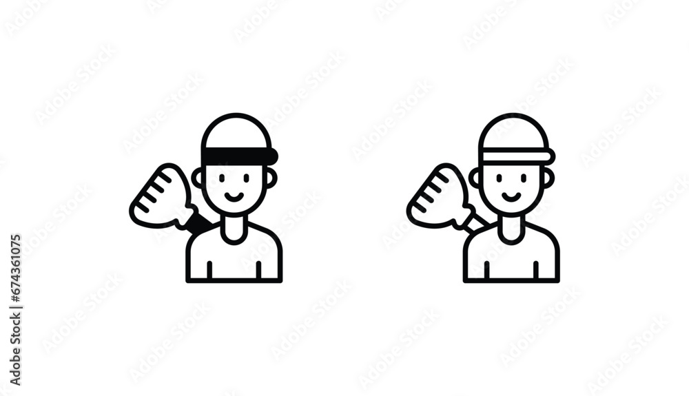 House Keeper icon design with white background stock illustration
