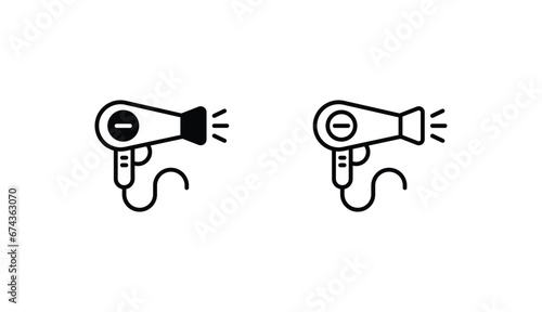 Hair Dryer icon design with white background stock illustration