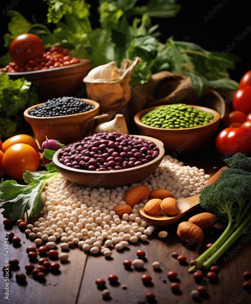 Raw lentils or bean on the table Raw lentils or bean on the table