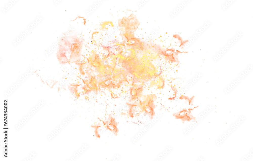 Obraz premium gold and orange galaxy watercolor stars splashes transparent