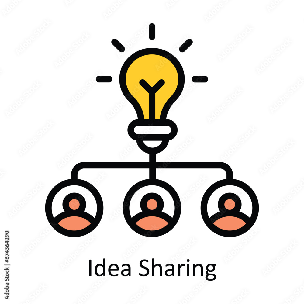 Fototapeta premium Idea Sharing vector Filled outline Design illustration. Symbol on White background EPS 10 File