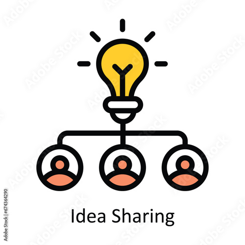 Foto Idea Sharing vector Filled outline Design illustration