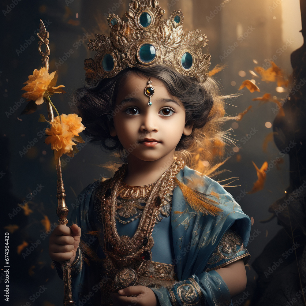 Cute indian little boy in lord krishna costume Stock Photo Adobe Stock