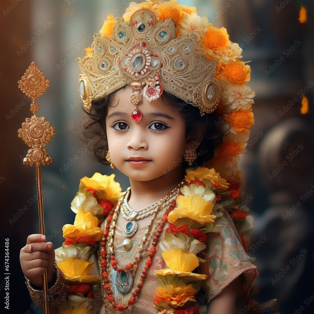 Cute indian little boy in lord krishna costume Stock Photo Adobe Stock