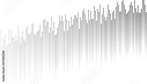 Abstract grey growing financial linear graph chart background. Vector tech design