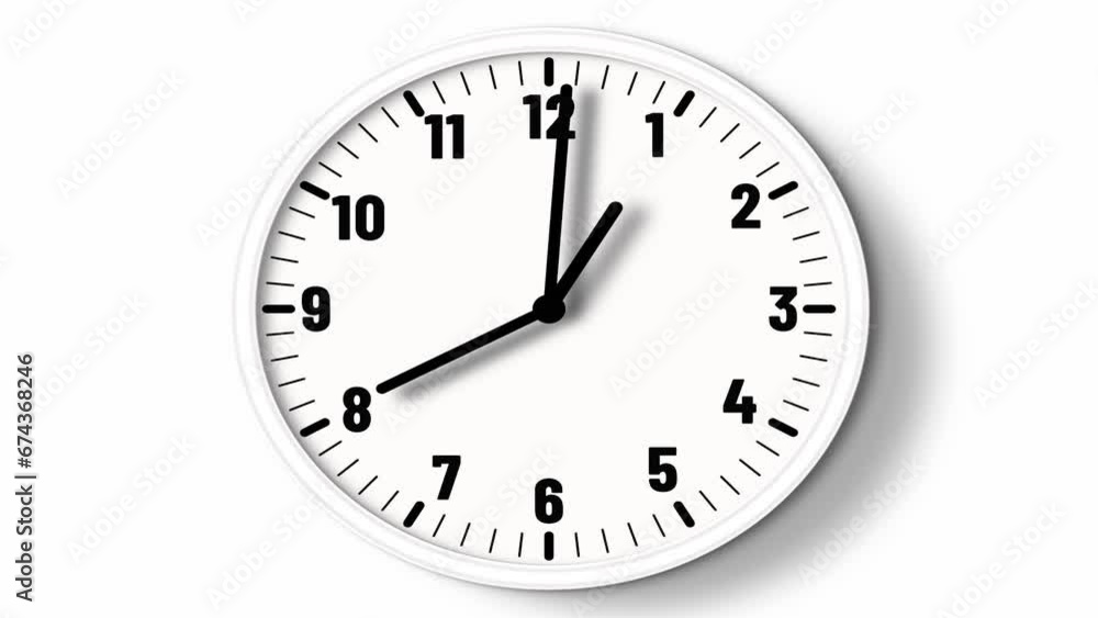 Wall clock icon on a white background. Close-up Time Lapse counting 24 hour day fast speed arrow rotation 4k animation Wall clock icon on a white background. Close-up Time Lapse counting 24 hour day fast speed arrow rotation 4k animation