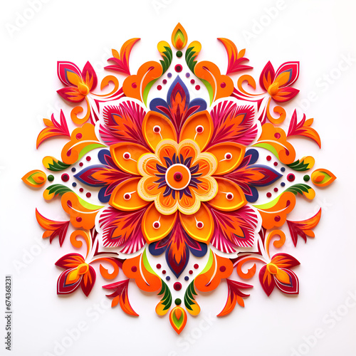 abstract floral background of colorful Rangoli 