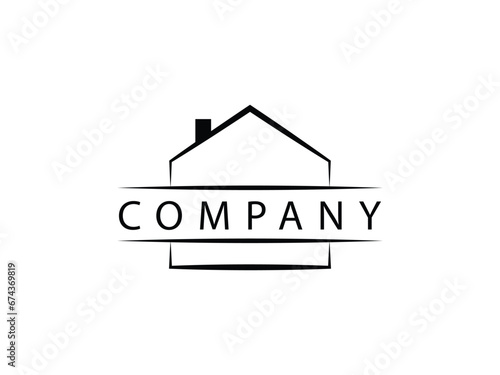 house home real estate property logo design template