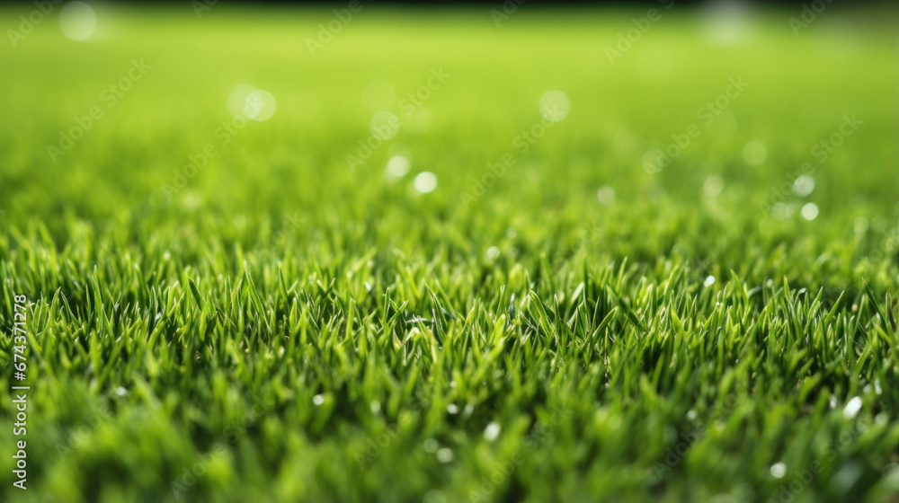 Close-up of vibrant green grass field.