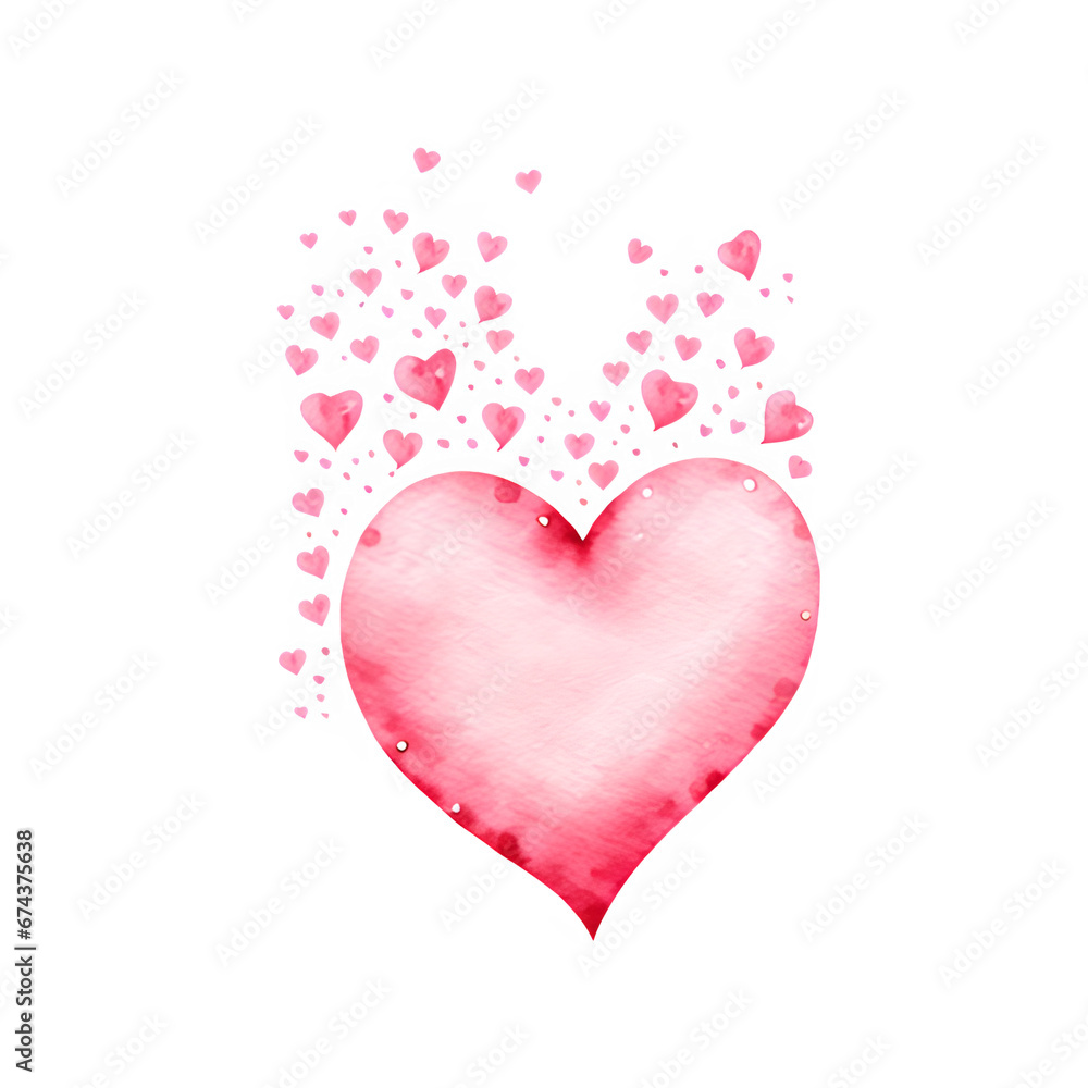 Watercolor, heart-shaped watercolor, heart-shaped watercolor
