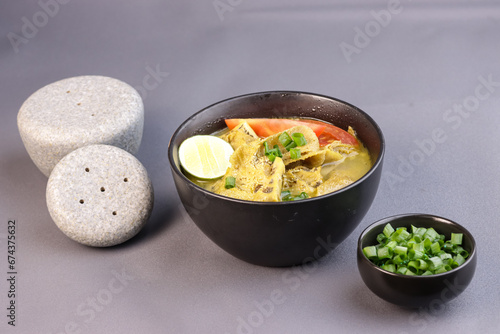 Soto Babat or Tripe Soup is Indonesian Street Food.  photo