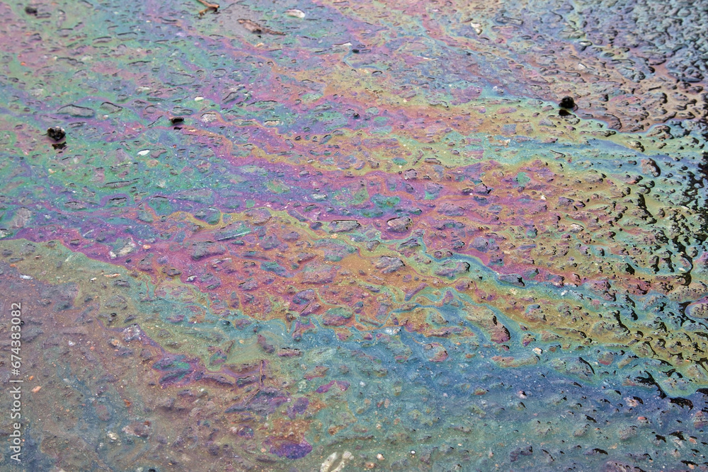 oil spill on tarmac