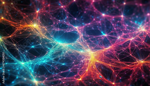 Neuron network background. Data science technology background. Neural network AI data IOT