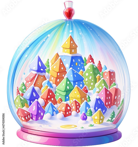 Watercolor Christmas Cloche Filled Clipart