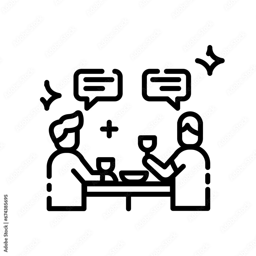 Friends Hangout Line Icon Friends Hangout Line Icon