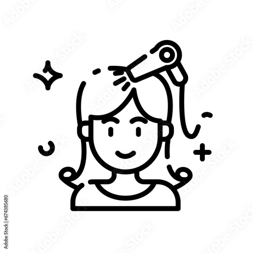 Hair Style Salon Line Icon