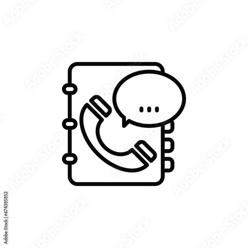 Phone book, address book outline icon. Vector illustration. The isolated icon suits the web, infographics, interfaces, and apps.