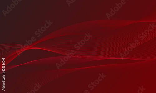 red business lines wave curves smooth gradient abstract background