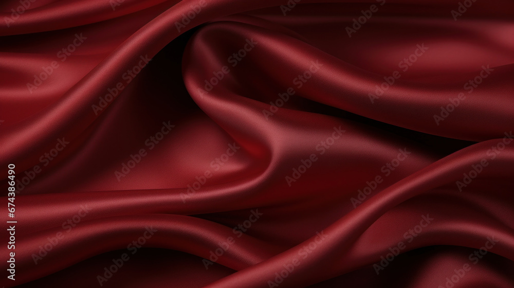 Dark red silk texture with soft waves Dark red silk texture with soft waves