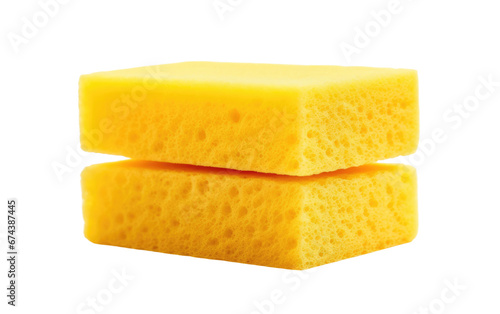Kitchen Sponge Portrayed Realistically On White or PNG Transparent Background