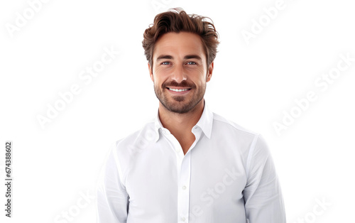 Handsome Male's Confident Portrait On White or PNG Transparent Background © Muhammad