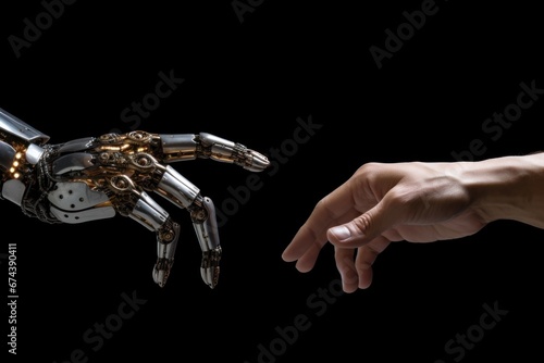 Artificial intelligence violates AI ethics .human and robot partner technology. Generative AI © Phichitpon