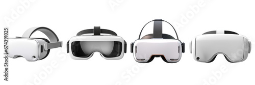 Obraz na płótnie Set of virtual reality headsets isolated on a transparent or white background w salonie