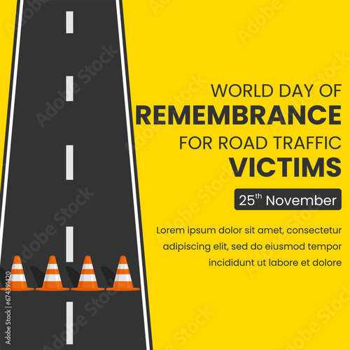 Vector graphic of World Day of Remembrance for road traffic victims