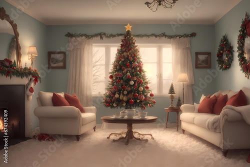 Decorating the house on Christmas