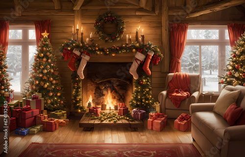 Decorating the house on Christmas