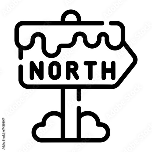 north pole Line Icon