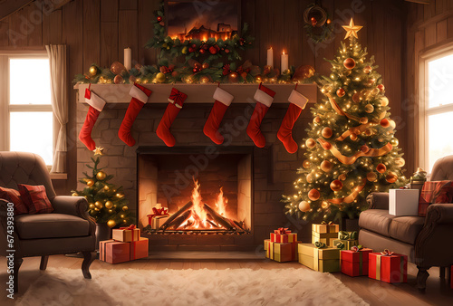 Decorating the house on Christmas