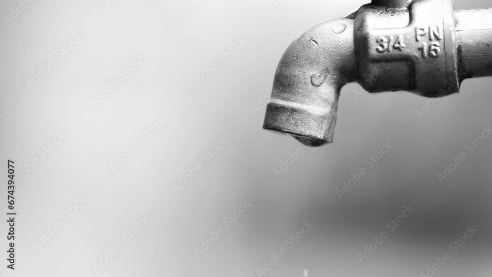 Faucet with no running water because of drought and water shortage