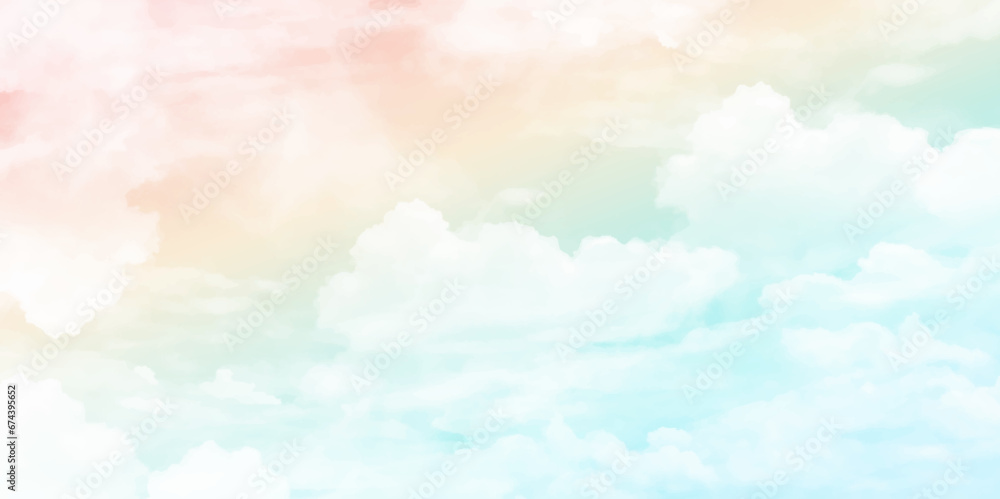 pastel sky with clouds. Good weather, beautiful nature, Fantasy pastel background. Copy space vector illustration. pastel sky with clouds. Good weather, beautiful nature, Fantasy pastel background. Copy space vector illustration.